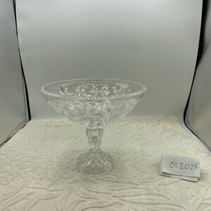 Vintage Heavy Bohemia 24% Lead Crystal Czech Candy Dish 8”X 7” Tall
